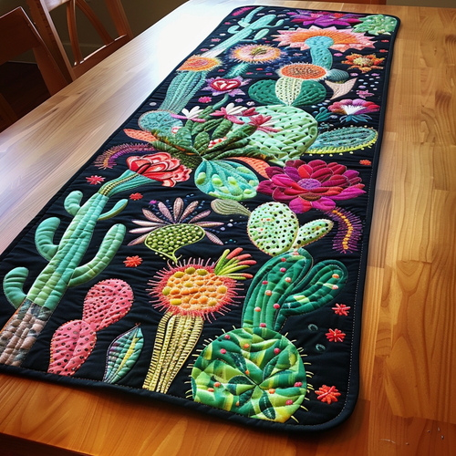 Succulent Softness Quilted Table Runner NCU0TH472