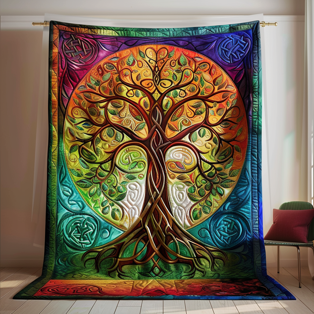 Majestic Tree of Life Quilted Blanket NCU0PD034 Vantique