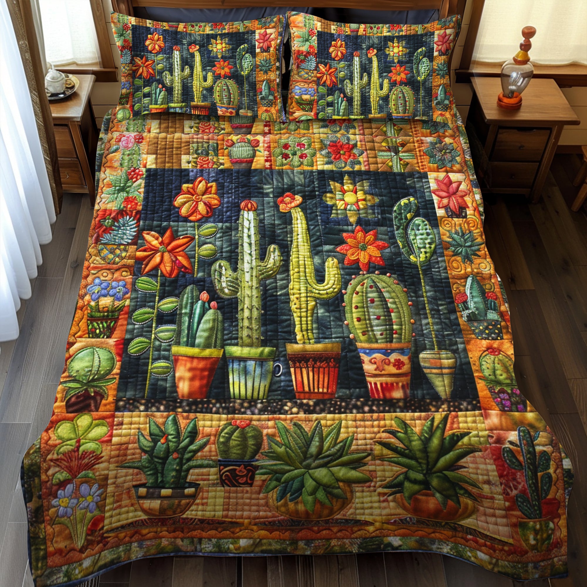 Cactus Oasis Quilted Blanket NCU0DV278 main image 1