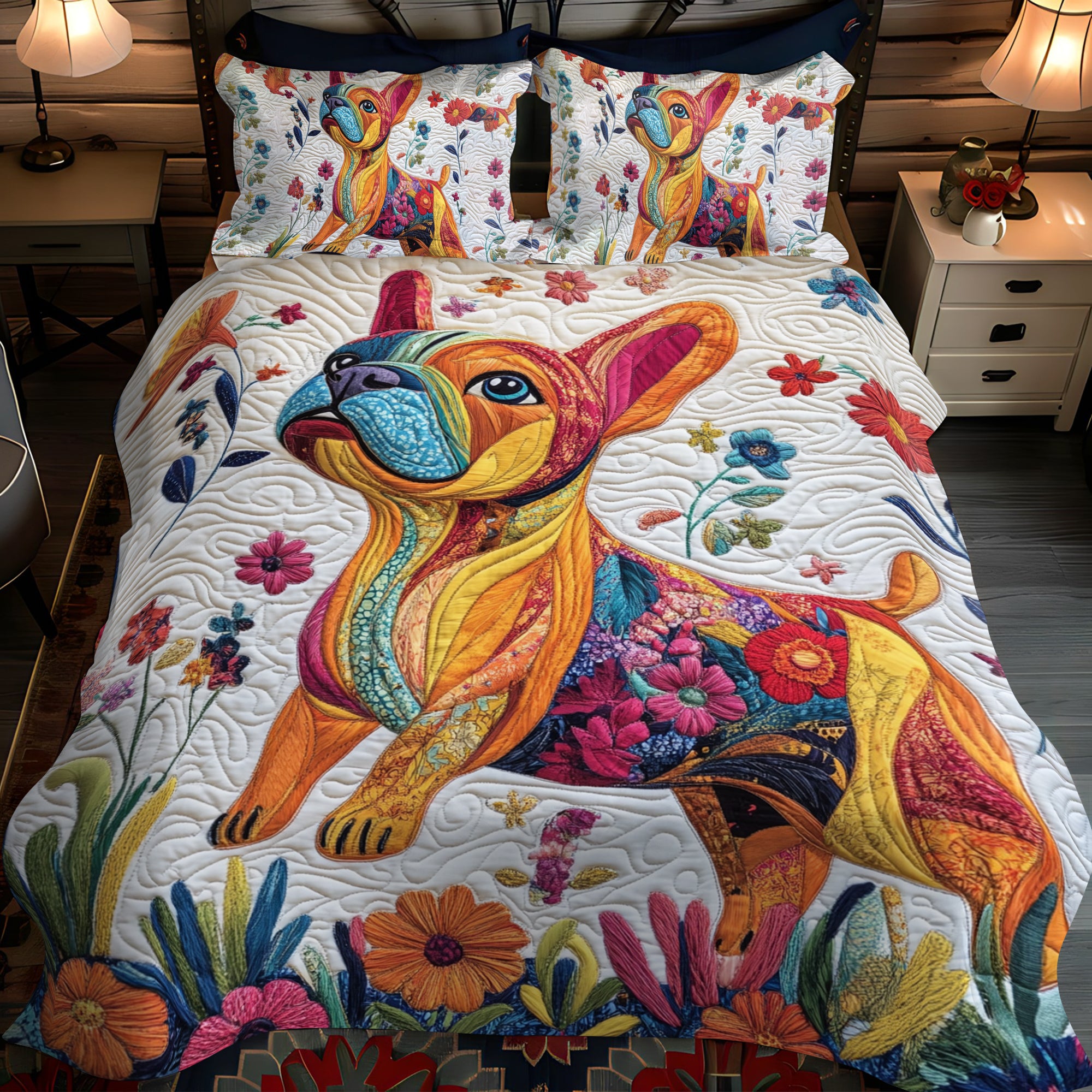 Bulldog for Freedom 3-Piece Quited Bedding Set NCU0NNT847