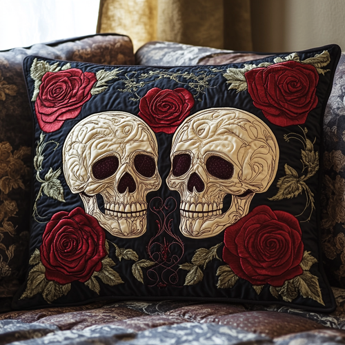 Skull Bouquet Quilted Bedding Pillow Case NCU0VH2088