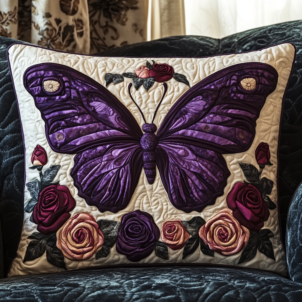 Butterfly Dreams Quilted Bedding Pillow Case NCU0VH2090