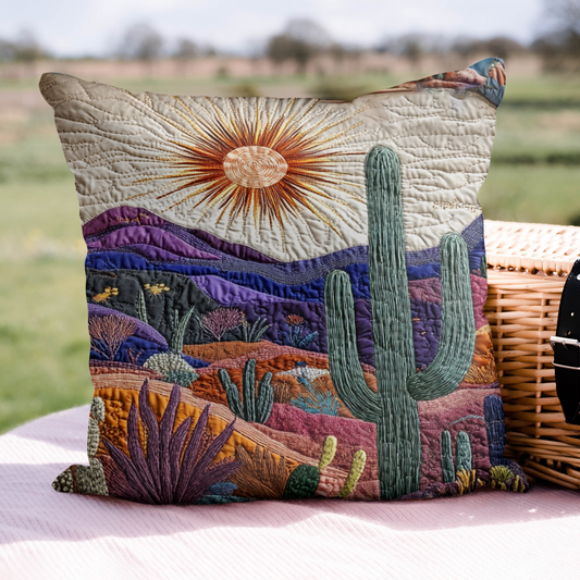Cactus Sunset Quilted Pillow Case NCU0VH3438