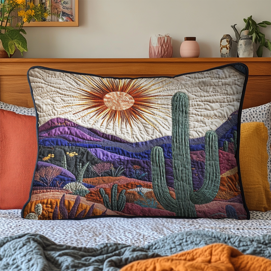 Cactus Sunset Quilted Bedding Pillow Case NCU0VH3439