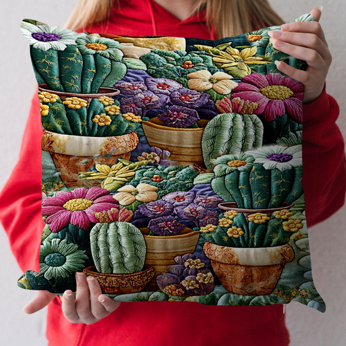 Cactus Blooom Quilted Pillow Case NCU0NT4652
