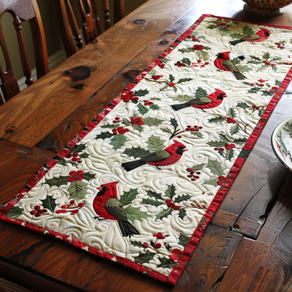 Crimson Call Quilted Table Runner NCU0DK089