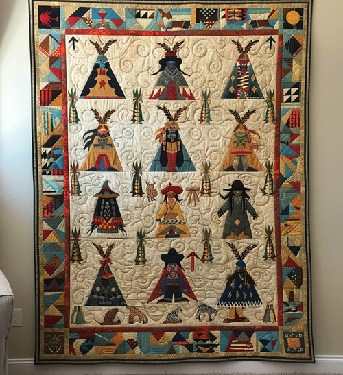 Tribal Tapestry Quilted Blanket NCU0DK042