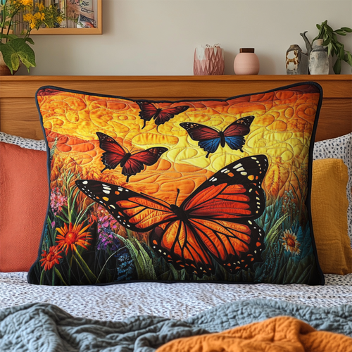 Golden Sunset Flight Quilted Bedding Pillow Case NCU0NT4158