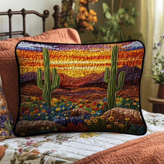 Cactus Sunrise View Quilted Bedding Pillow Case NCU0NT5476