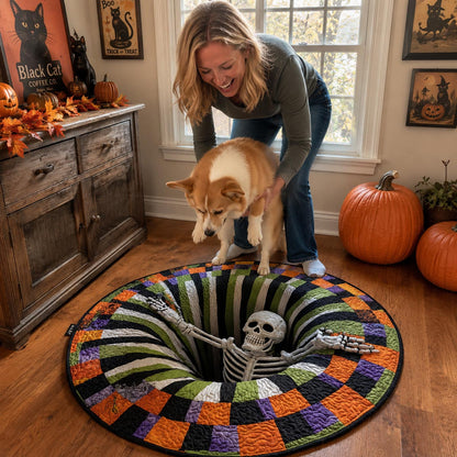 Candy Corn Abyss Quilted Round Mat NCU0DV7385