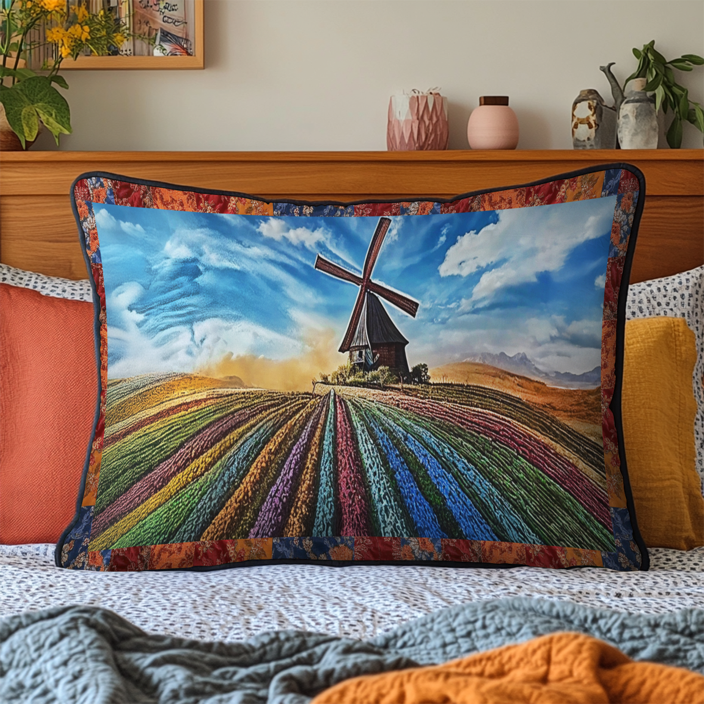 Colorful Tulips v2 Quilted Bedding Pillow Case NCU0VL2033