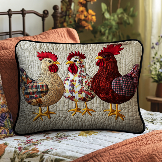 Rustic Roosters Quilted Bedding Pillow Case NCU0NT4065