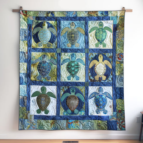 Turtle Tides Art Quilt Hanging NCU0TL906