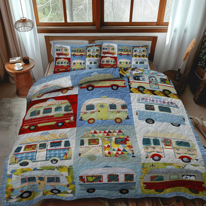 Colorful Camper Life 3-Piece Quilted Bedding Set NCU0LL020