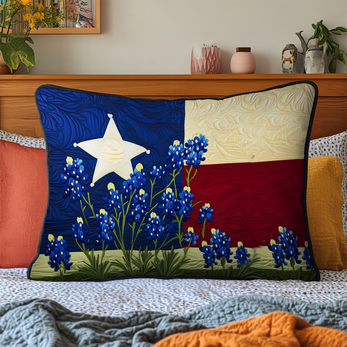 Texas Pride Quilted Bedding Pillow Case NCU0NT5707