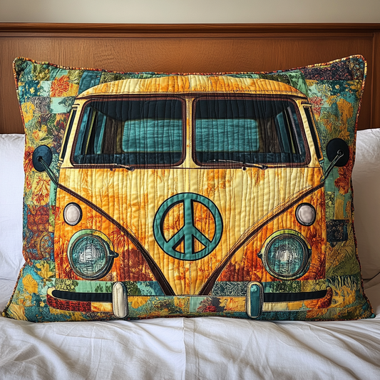 Vintage Peace Bus Quilted Bedding Pillow Case NCU0NT4160