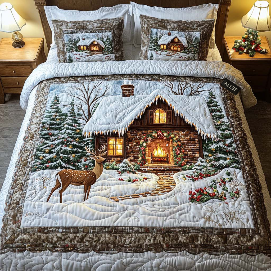 Chrismas 3-Piece Quilted Bedding Set NCU0VT61