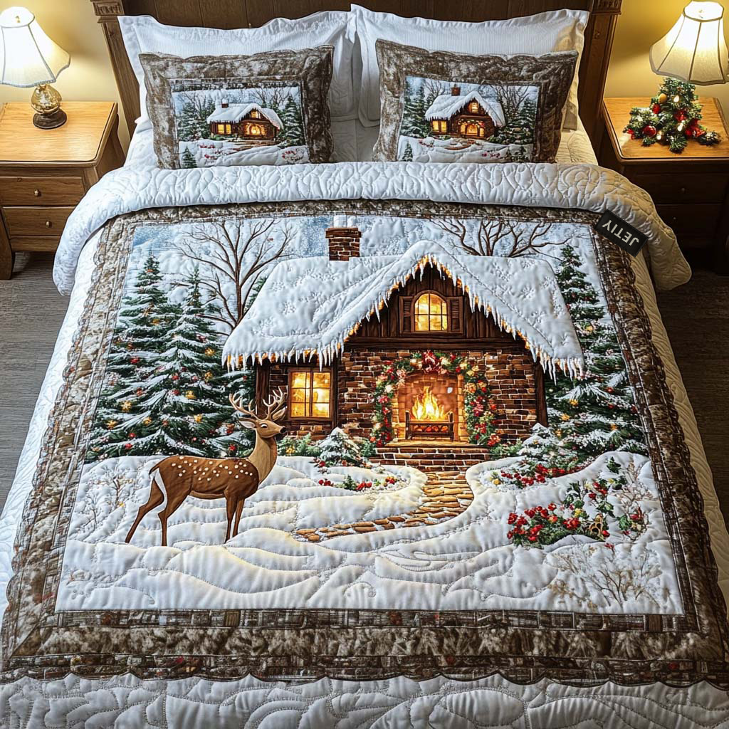 Teal Totem 3-Piece Quilted Bedding Set NCU0NXD1749 main image 1