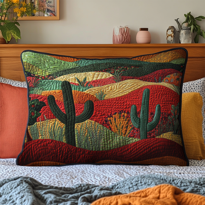 Vibrant Sunset Cactus Quilted Bedding Pillow Case NCU0NT4307
