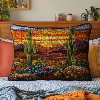 Cactus Sunrise View Quilted Bedding Pillow Case NCU0NT5476