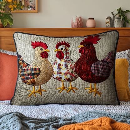 Rustic Roosters Quilted Bedding Pillow Case NCU0NT4065