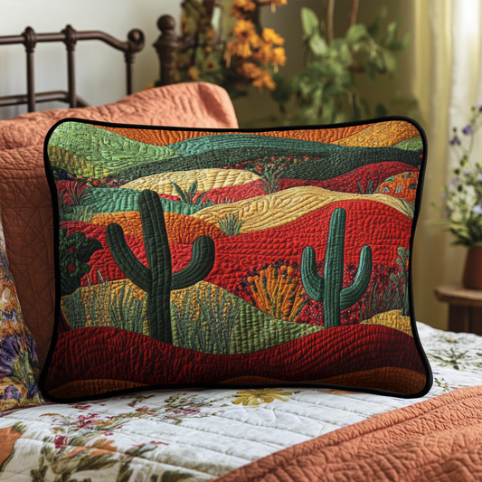 Vibrant Sunset Cactus Quilted Bedding Pillow Case NCU0NT4307
