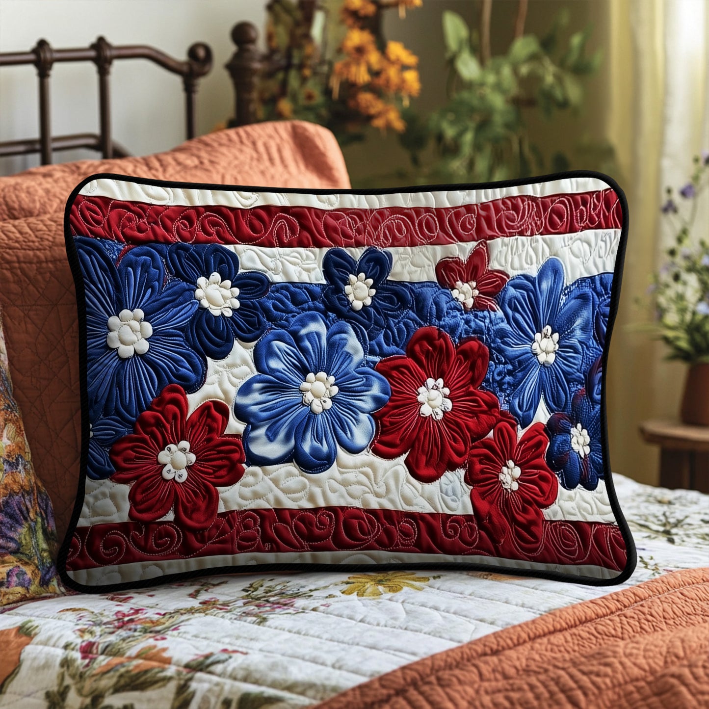 Daisies for Independence Quilted Bedding Pillow Case NCU0PT3503