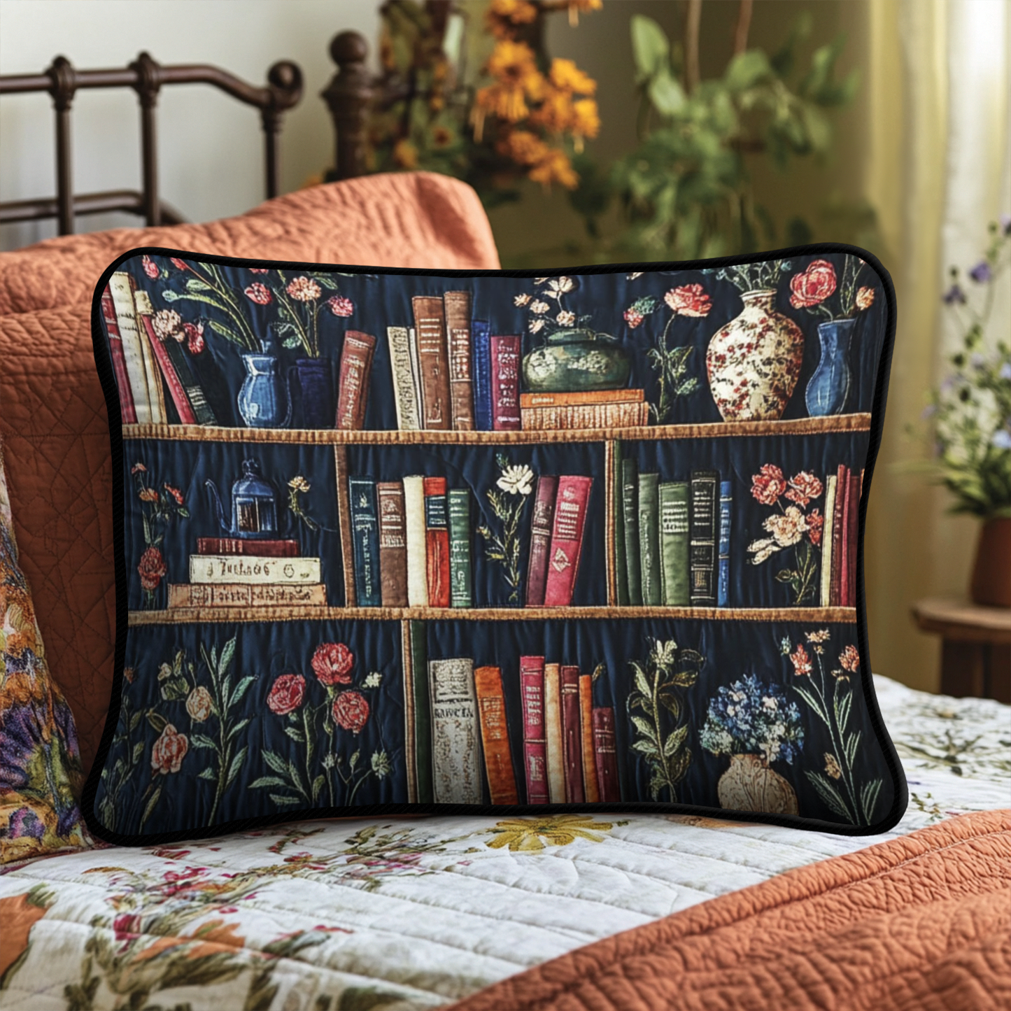 Botanical Books Quilted Bedding Pillow Case NCU0NT4309