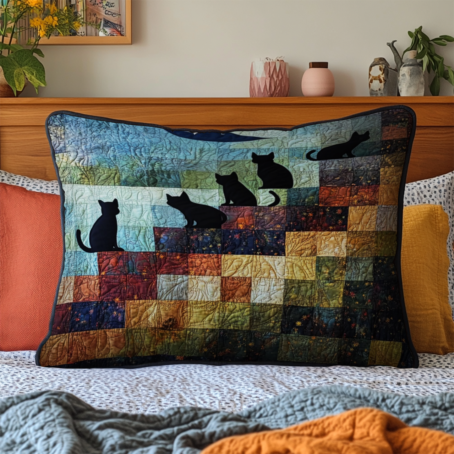 Moonlit Gathering Quilted Bedding Pillow Case NCU0NT5299