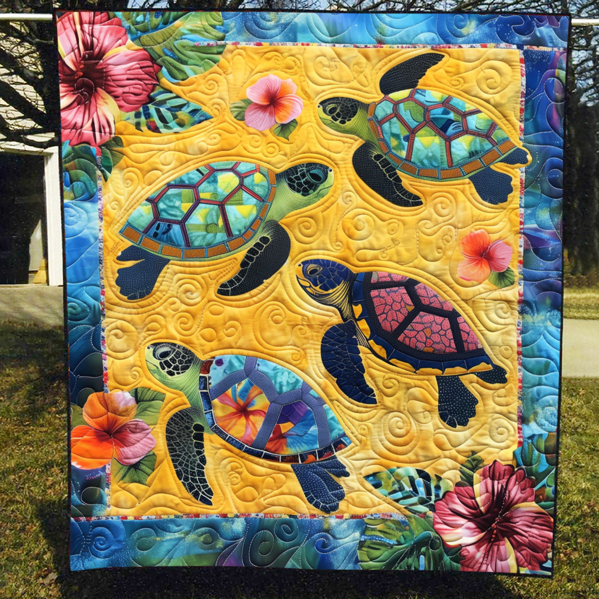 Aqua Adventure Art Quilt Hanging NCU0TL908