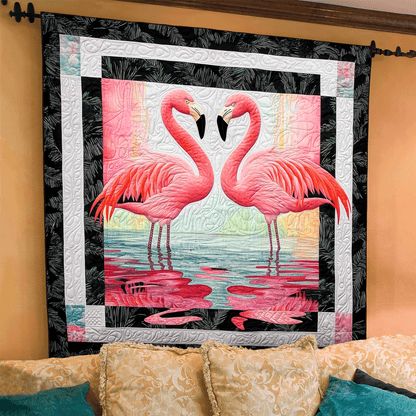 Flamingo Bliss Art Quilt Hanging NCU0TL913