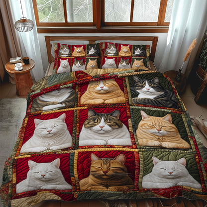 Purrfect Sleep 3-Piece Quilted Bedding Set NCU0TL1062