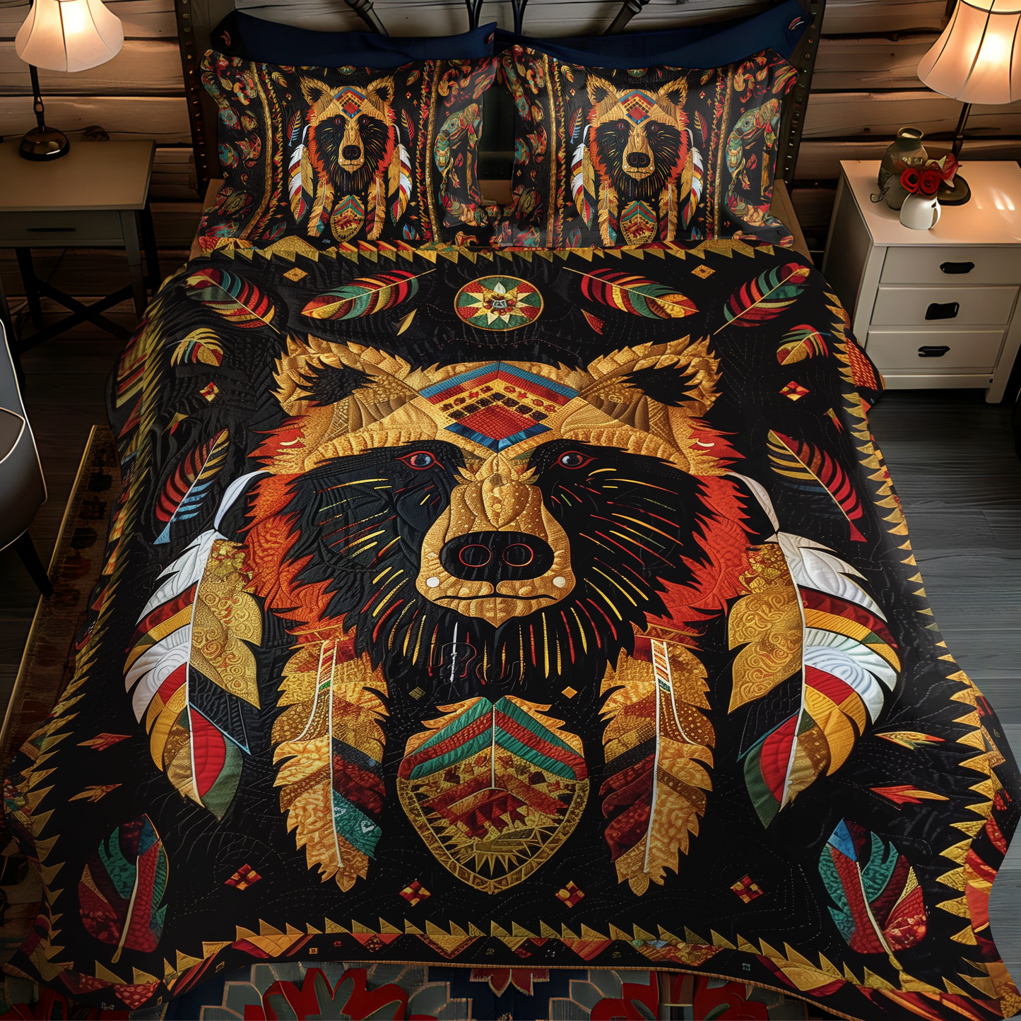 Bear Radiance Spirit 3-Piece Quilted Bedding Set NCU0DK244