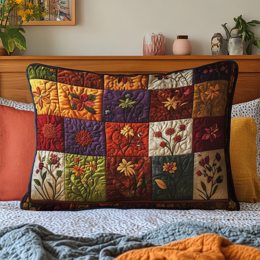 Autumn Floral Quilted Bedding Pillow Case NCU0NT4521