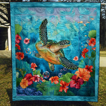 Turtle Haven Art Quilt Hanging NCU0TL909