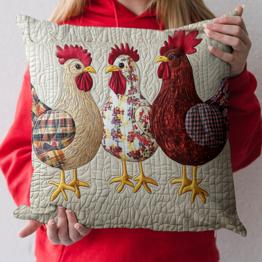 Rustic Roosters Quilted Pillow Case NCU0NT4066