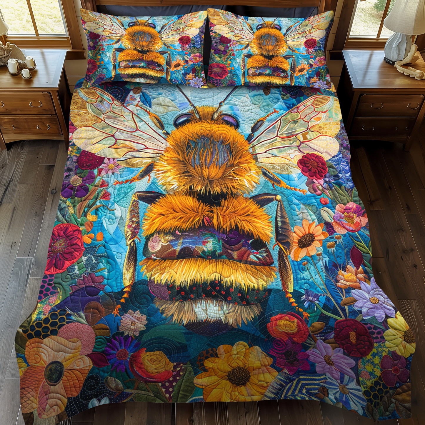 Bee Paradise 3-Piece Quilted Bedding Set NCU0NT958