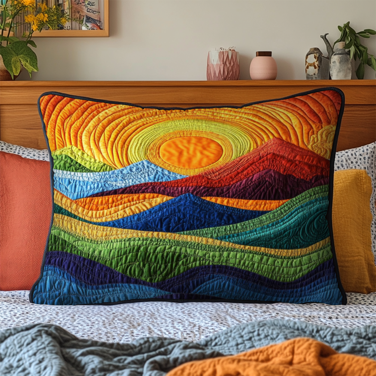 Radiant Mountains Quilted Bedding Pillow Case NCU0NT6041