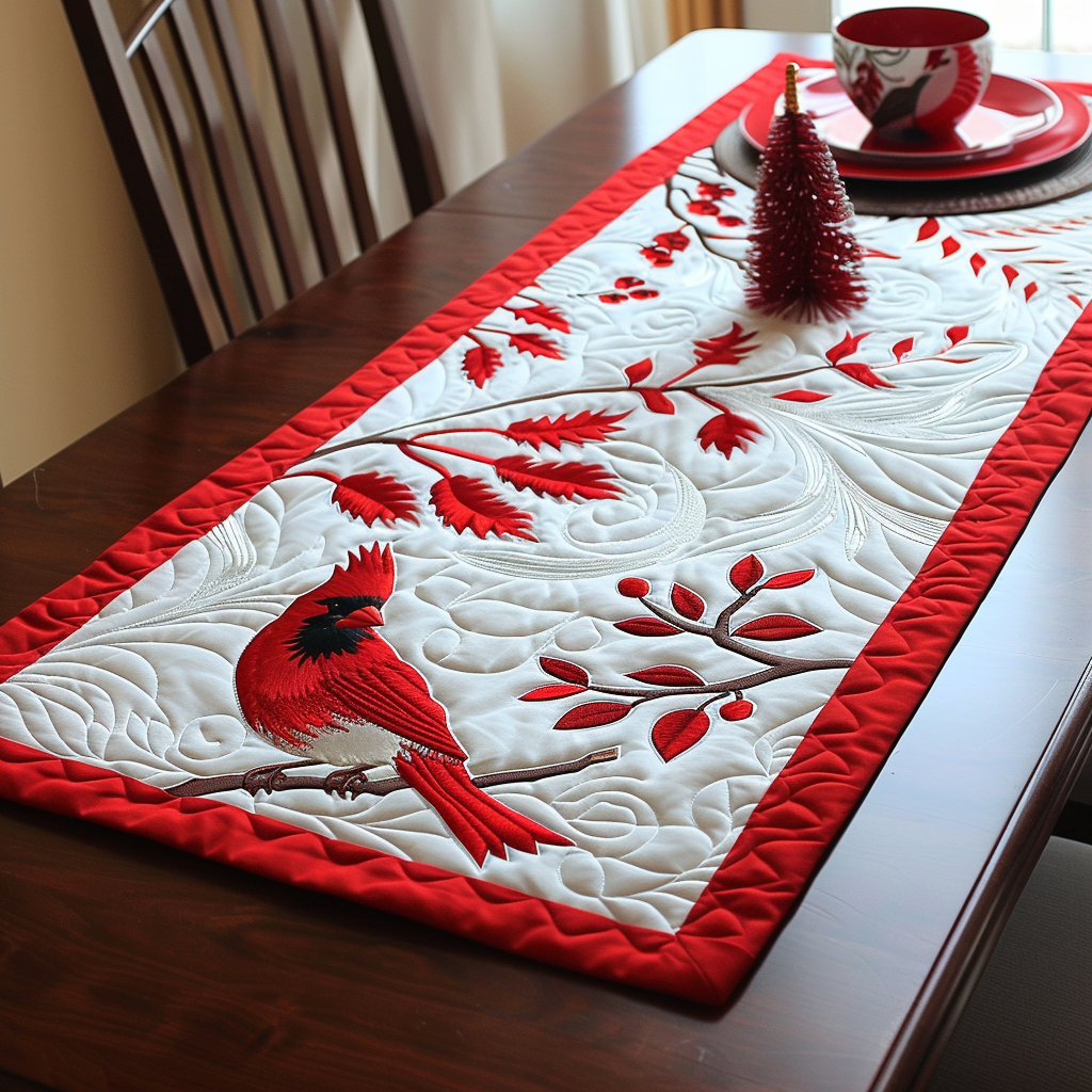 Red Feather Flair Quilted Table Runner NCU0DK083