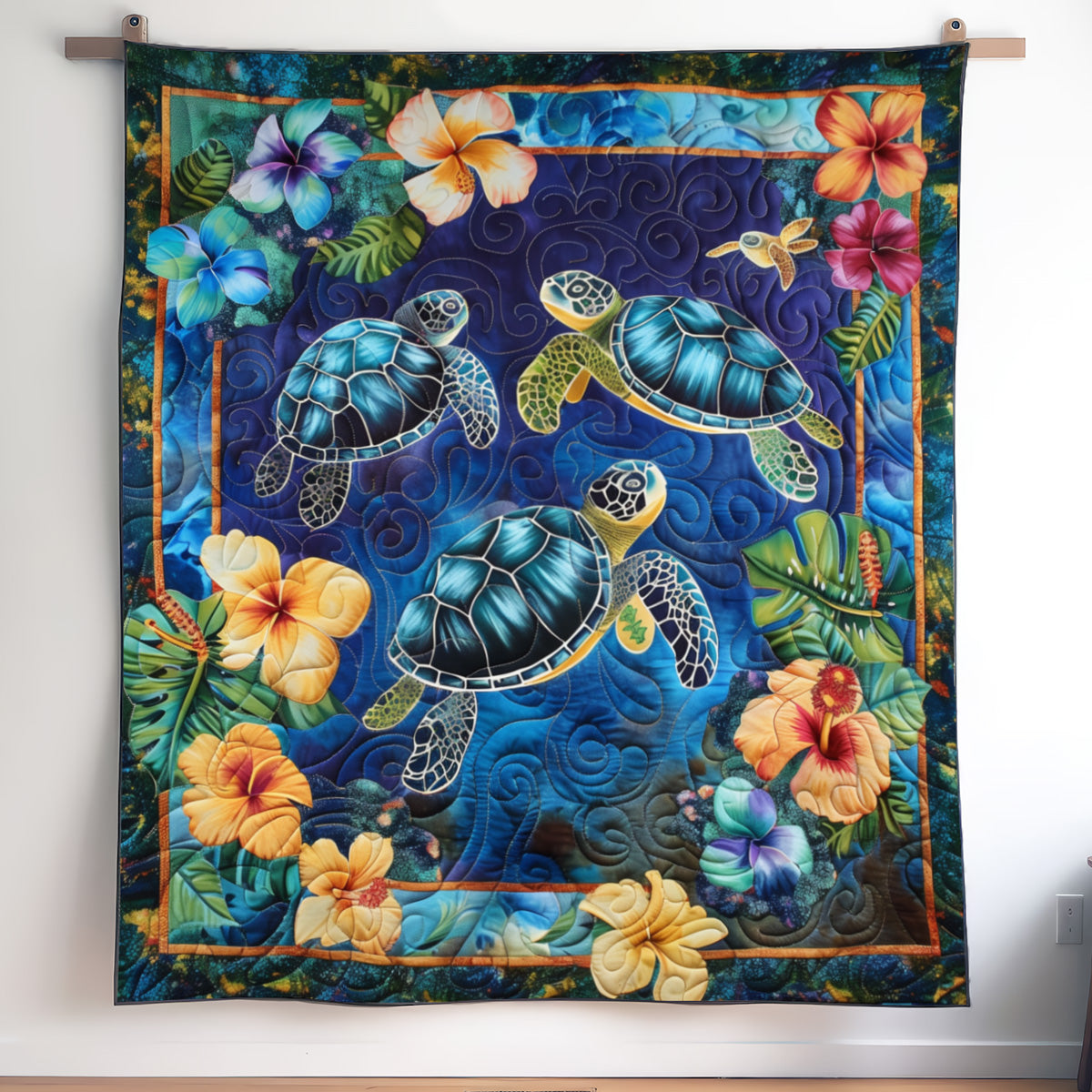 Ocean Serenity Art Quilt Hanging NCU0TL910