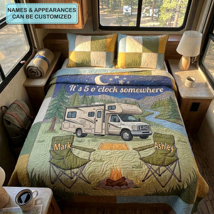Camp Moments Personalized Custom 3-Piece Quilted Bedding Set