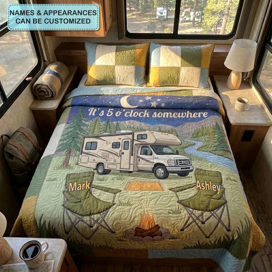 Camp Moments Personalized Custom 3-Piece Quilted Bedding Set