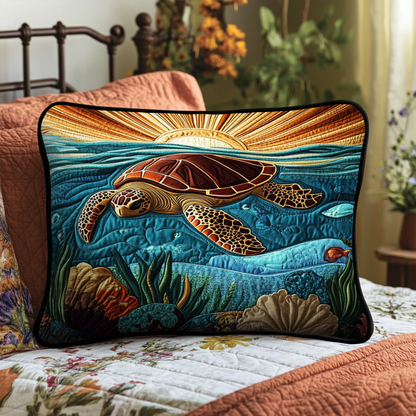 Blue Lagoon Turtle Quilted Bedding Pillow Case NCU0NT4067