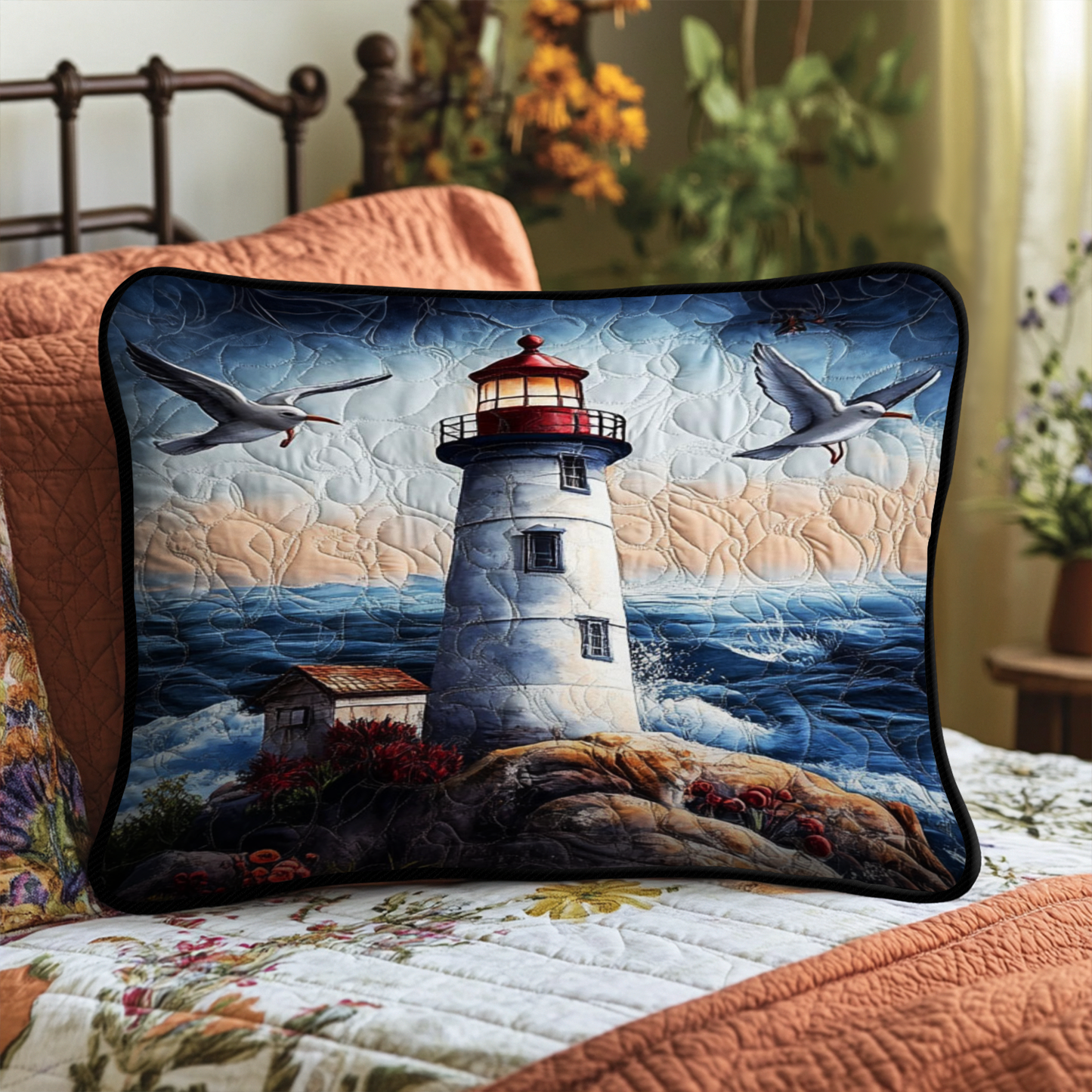Striped Tower Quilted Bedding Pillow Case NCU0NT4650