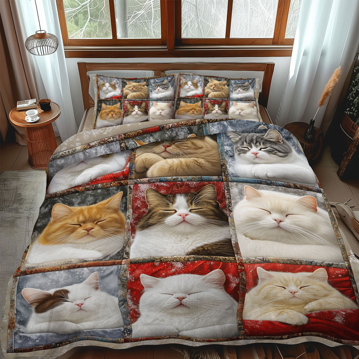 Dreamy Whiskers 3-Piece Quilted Bedding Set NCU0TL1065