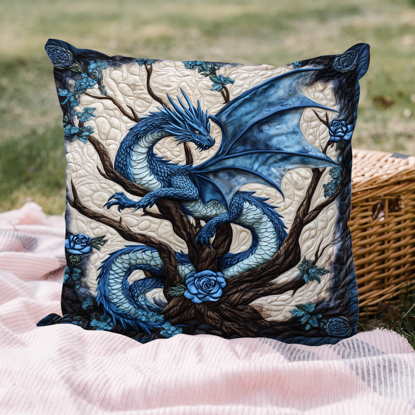 Rosefire Dragon Quilted Pillow Case NCU0DK1185