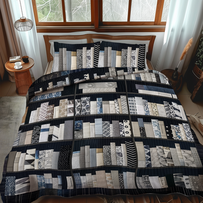 Echoes of Ink 3-Piece Quilted Bedding Set NCU0DK075