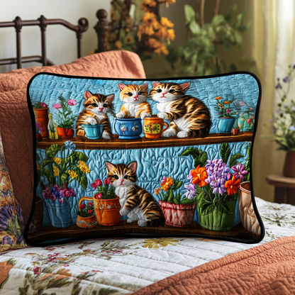 Kitten Garden Party Quilted Bedding Pillow Case NCU0NT5646