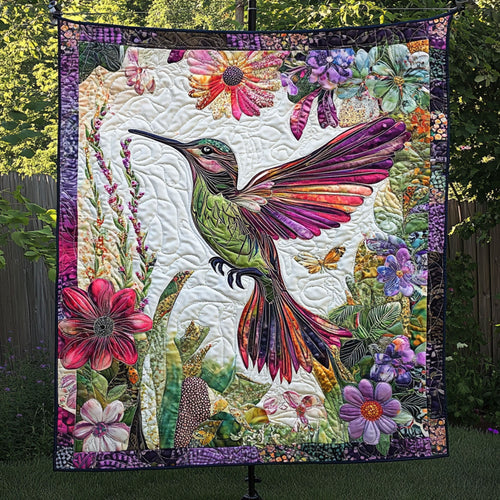 A Dance of Petals and Wings Quilted Blanket NCU0PT6099