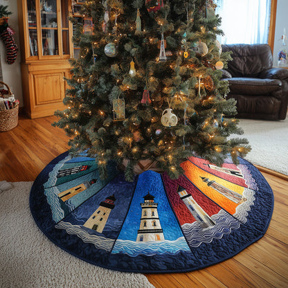 A Day Lighthouse Christmas Quilted Tree Skirt NCU0TH3691
